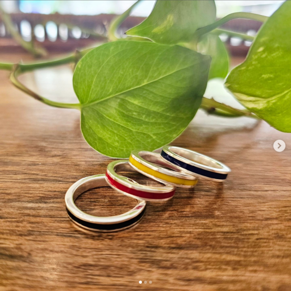 Radiant Silver Rings with a Pop of Color